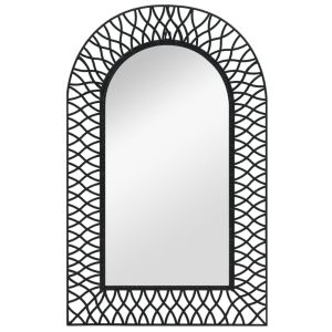 Wall Mirror Arched 50x80cm Black