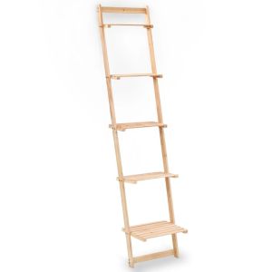 Ladder Wall Shelf Cedar Wood 41,5x30x176 Cm