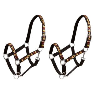 Head Collars 2 Pcs For Horse Nylon Size Cob Black