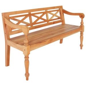 Batavia Bench 136 Cm Solid Mahogany Wood Light Brown