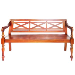 Batavia Bench 136 Cm Solid Mahogany Wood Dark Brown