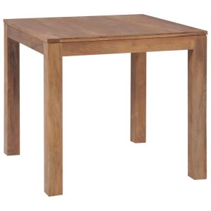 Dining Table Solid Teak Wood With Natural Finish 82x80x76 Cm