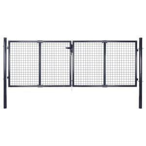 Mesh Garden Gate Galvanised Steel 289x100 Cm Grey