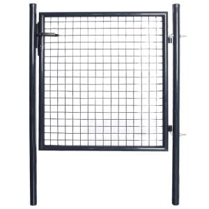 Mesh Garden Gate Galvanised Steel 85.5x100 Cm Grey