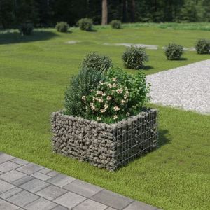 Gabion Raised Bed Galvanised Steel 90x90x50 Cm