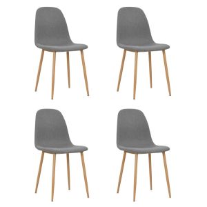 Dining Chairs 4 Pcs Light Grey Fabric