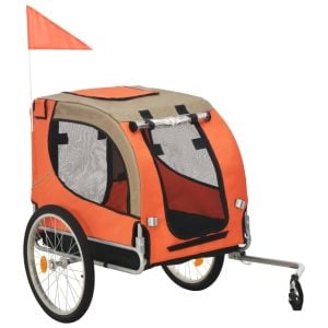 Dog Bike Trailer Orange And Brown