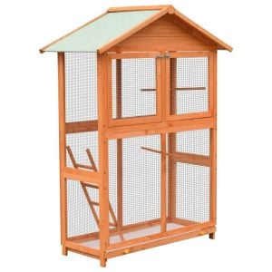 Bird Cage Solid Pine & Fir Wood 120x60x168 Cm