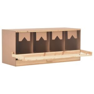 Chicken Laying Nest 4 Compartments 106x40x45 Cm Solid Pine Wood