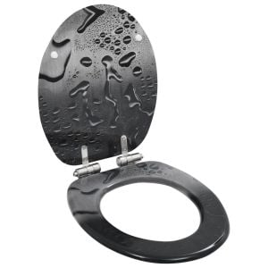 Toilet Seat With Soft Close Lid Mdf Water Drop Design