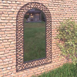 Garden Wall Mirror Arched 60x110 Cm Black