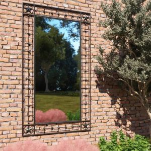Garden Wall Mirror Rectangular 60x110 Cm Black
