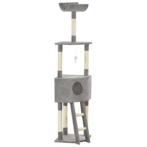 Cat Tree With Sisal Scratching Post Grey 180 Cm