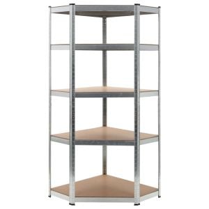Storage Shelf Silver 75x75x180 Cm Steel And Mdf