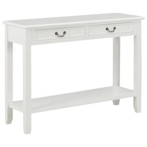 Console Table White 110x35x80 Cm Wood