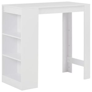 Bar Table With Shelf White 110x50x10cm