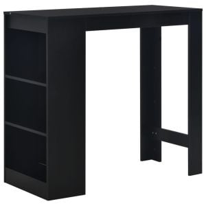 Bar Table With Shelf Black 110x50x103cm
