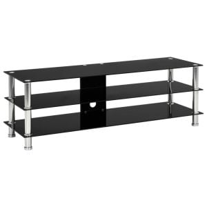 Tv Stand Black 120x40x40 Cm Tempered Glass