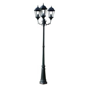 Brighton Garden Light Post 3-arms 230 Cm Dark Green/black