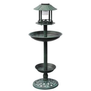 Bird Bath/ Feeder With Solar Light