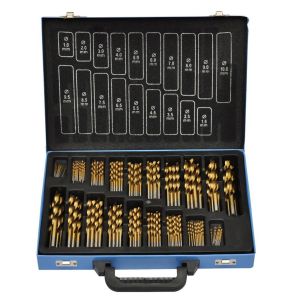 170-piece Titanium Drill Bit Set In Metal Box Hss Ti
