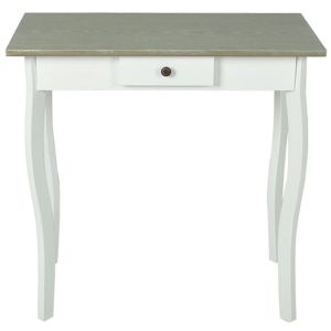 Console Table Mdf White And Greyish Brown