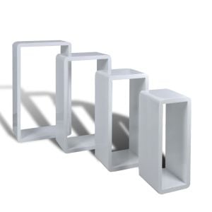 Cuboid Shelf Set Of 4 White