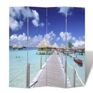 Folding Room Divider Print 160 X 170 Beach