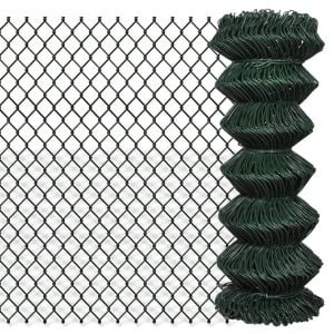 140344 Chain Link Fence Steel 1x15 M Green