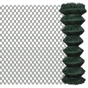 Chain Link Fence Galvanised Steel 1.25x15 M Green