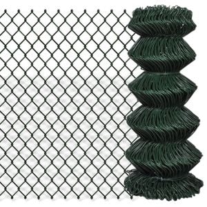 Chain Link Fence Galvanised Steel 0.8x25 M Green