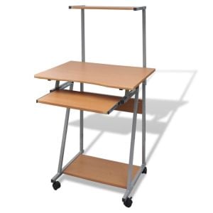 Computer Desk With Pull Out Keyboard Tray Brown