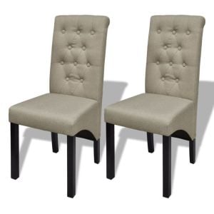 Dining Chairs 2 Pcs Fabric Beige