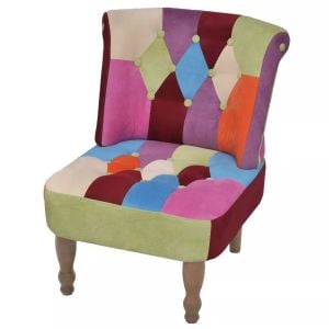 French Chair With Patchwork Design Fabric