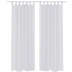 White Sheer Curtain 140 X 245 Cm 2 Pcs
