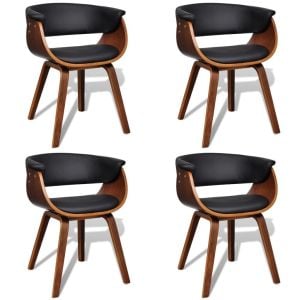 Dining Chairs 4 Pcs With Wooden Frame Artificial Leather