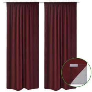 Blockout Curtains 2 Pcs Double Layer 140 X 245 Cm Bordeaux