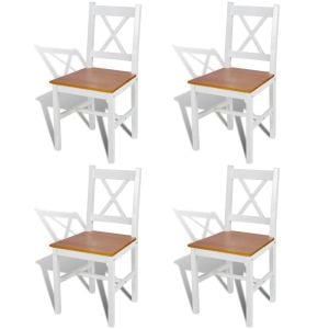 Pinewood Dining Chairs 4 Pcs White