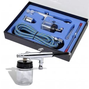 Airbrush Set With Glass Jar 0.2 / 0.3 / 0.5 Mm Nozzles