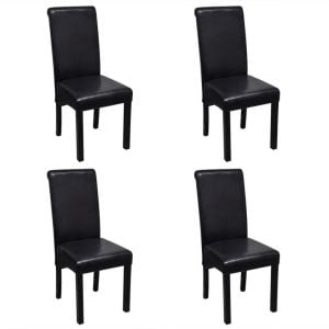 Dining Chairs 4 Pcs Black Faux Leather