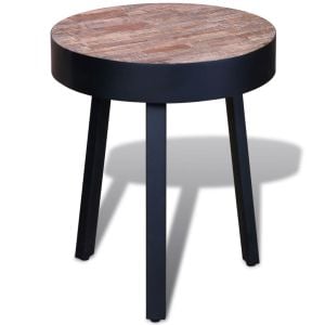 End Table Round Reclaimed Teak Wood