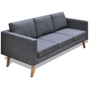 Sofa 3-seater Fabric Dark Grey