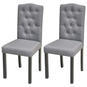 Dining Chairs 2 Pcs Light Grey Fabric
