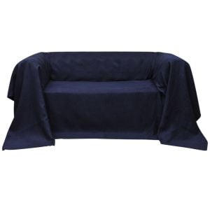 Micro-suede Couch Slipcover Navy Blue 270 X 350 Cm