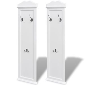 Coat Racks MDF Stand 2 Pcs White