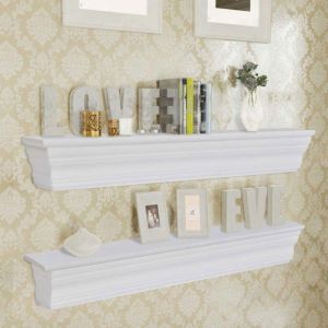 Wall Shelves  2 Pcs White
