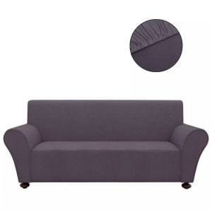 Stretch Couch Slipcover Anthracite Polyester Jersey
