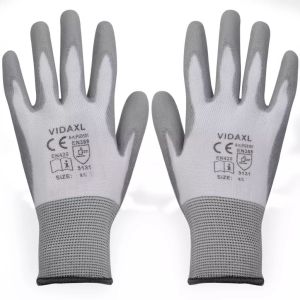 Work Gloves Pu 24 Pairs White And Grey Size 9/l