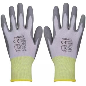 Work Gloves Pu 24 Pairs White And Grey Size 10/xl