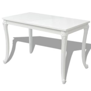 Dining Table 116x66x76 Cm High Gloss White